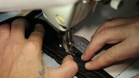 The tailor work. Sewing process.  Stock-Footage 75448387