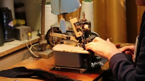 The tailor work. Sewing process.  Stock-Footage 75449056