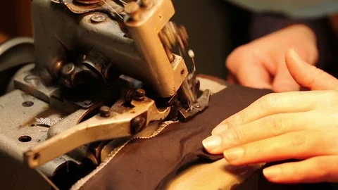 The tailor work. Sewing process.  Stock-Footage 75449214