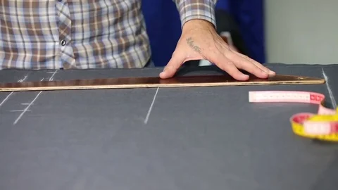 The tailor work. Sewing process.  Stock Footage 75452536