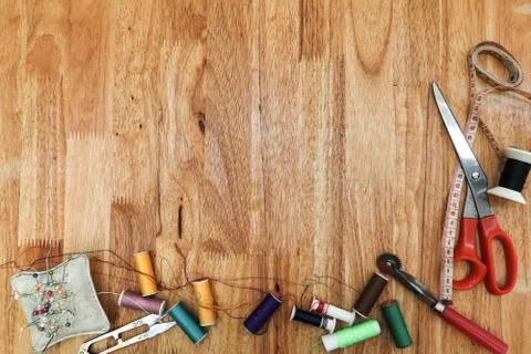 Tailor work table. Stock Photos