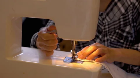 Tailor working on sewing machine Stock Footage 131414726