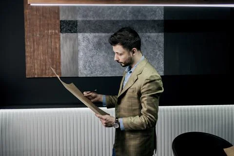 Tailor working with sewing pattern Stock Photos