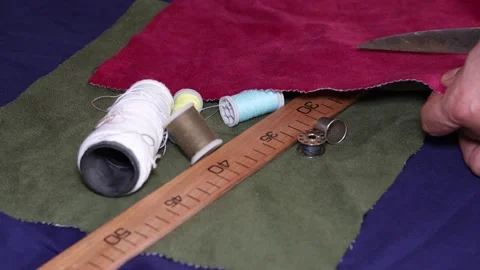 Tailor working in a  workshop Stock Footage 172429611