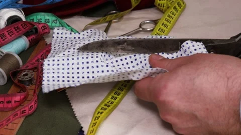 Tailor working in a  workshop Stock Footage 172437108