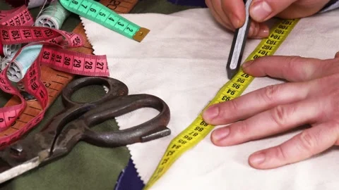 Tailor working in a  workshop Video stock 172473039
