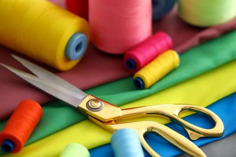 Tailor workplace with special tools Stock Photos