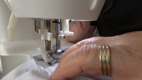 Tailor Workplace View Electrical Sewing Machine Close Stock Footage 339973324