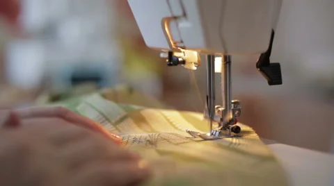 Tailor works on sewing machine Stock Footage 46714593