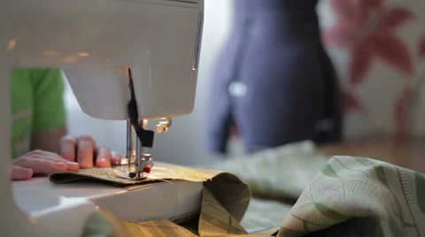 Tailor works on sewing machine Stock Footage 46714604