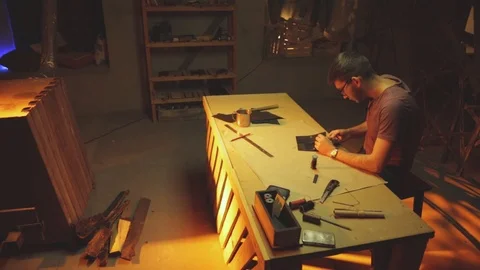 Tailor in the workshop Stock Footage 94772326