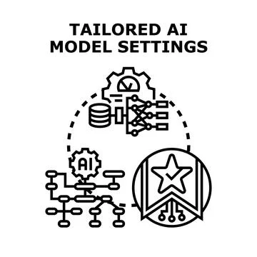 Tailored ai model settings concept vector illustration Illustrazione stock