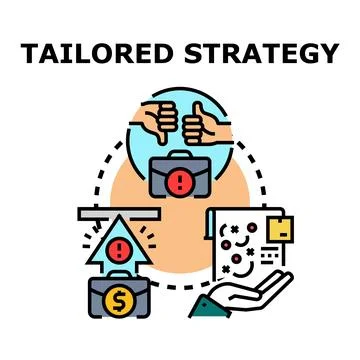 Tailored business strategy development and implementation concept Stock Illustration