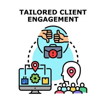 Tailored client engagement solution concept vector illustration 스톡 일러스트