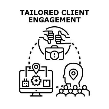 Tailored client engagement solution concept vector illustration Stock Illustration