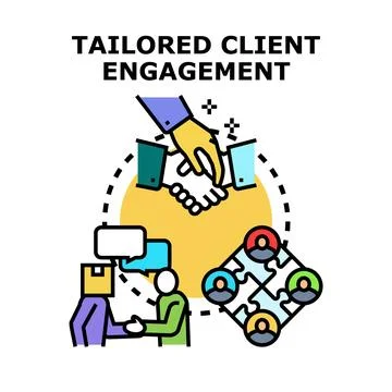 Tailored client engagement strategy building relationships Stock Illustration
