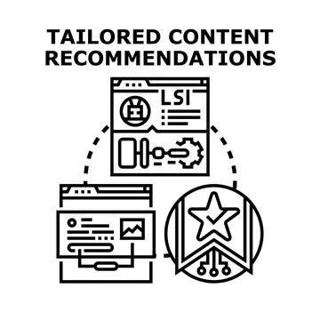 Tailored content recommendations for personalized digital marketing Stock Illustration