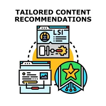 Tailored content recommendations for personalized digital marketing Stock Illustration