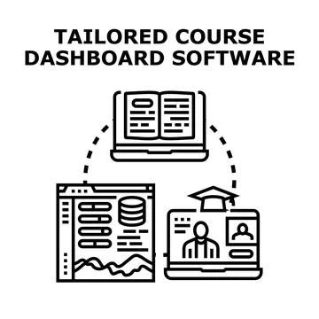 Tailored course dashboard software for online education 库存插图