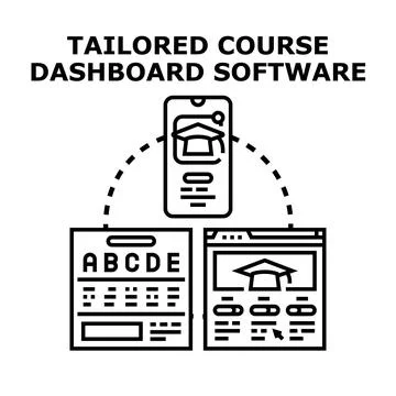 Tailored course dashboard software for online education Stock Illustration