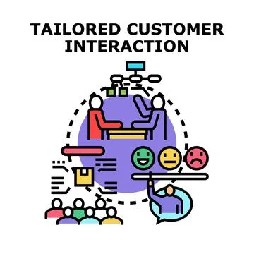Tailored customer interaction concept and personalized service Stock Illustration