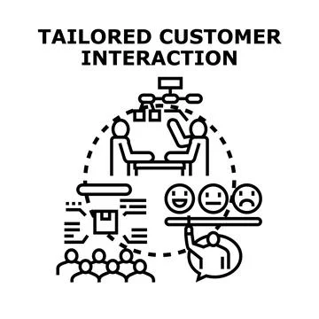 Tailored customer interaction concept and personalized service Stock Illustration