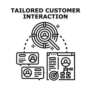 Tailored customer interaction concept icon creating personalized experiences Stock Illustration
