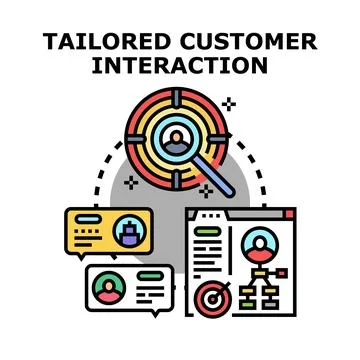Tailored customer interaction concept icon creating personalized experiences Stock Illustration