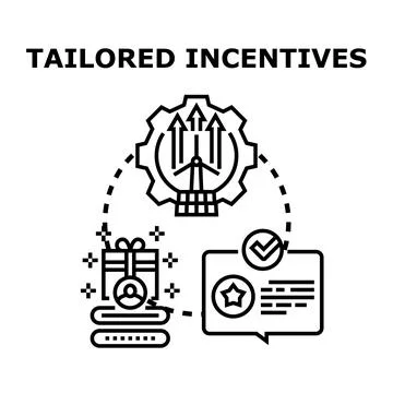 Tailored incentives delivering performance and customer satisfaction concept Stock Illustration