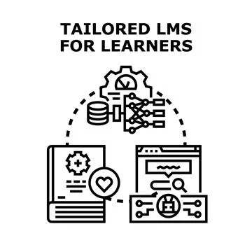 Tailored learning management system concept for education Stock Illustration
