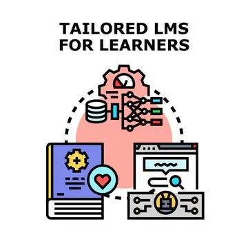 Tailored learning management system concept for education 库存插图