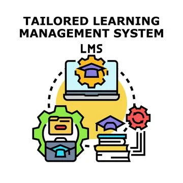 Tailored learning management system e learning concept イラスト素材
