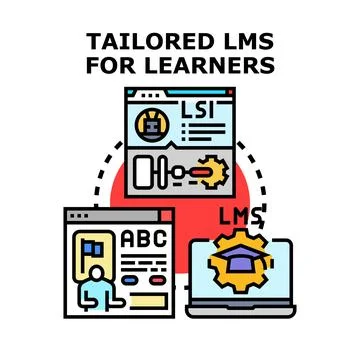 Tailored lms for individual learning customization Stock Illustration