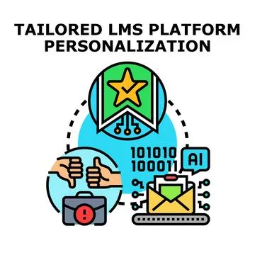 Tailored lms platform personalization concept Stock Illustration