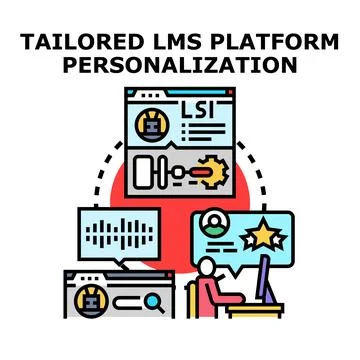 Tailored lms platform personalization for learning experience Illustrazione stock