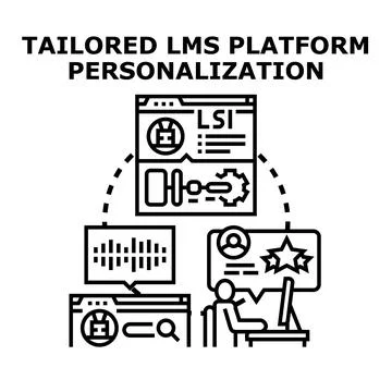 Tailored lms platform personalization for learning experience Illustrazione stock