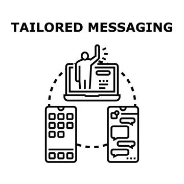 Tailored messaging reaching target audience through mobile devices Stock Illustration