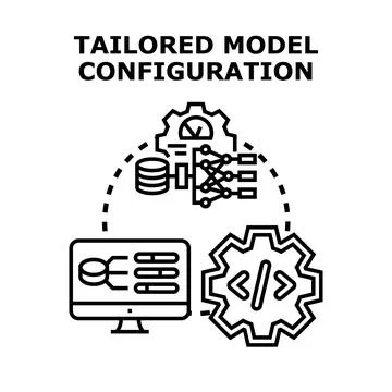 Tailored model configuration for data intelligence and software development Ilustración de archivo