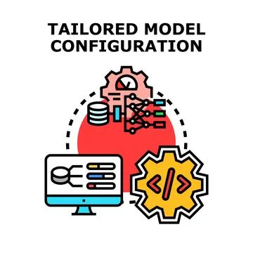 Tailored model configuration for data intelligence and software development Stock Illustration