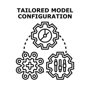 Tailored model configuration setup process customization icon Stock Illustration