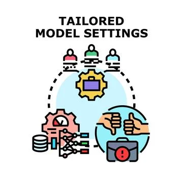 Tailored model settings for custom algorithm development Stock Illustration