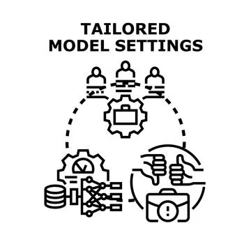 Tailored model settings for custom algorithm development Stock Illustration