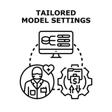 Tailored model settings for customizing data and health services Illustrazione stock