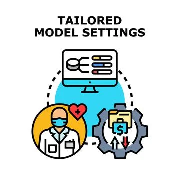 Tailored model settings for customizing data and health services Illustrazione stock