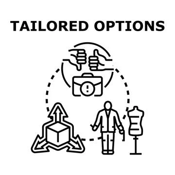 Tailored options concept for custom business solutions Stock Illustration