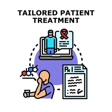 Tailored personalized patient treatment vector illustration concept Stock Illustration
