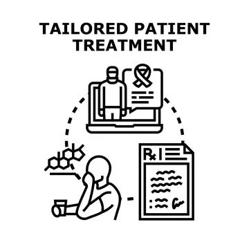 Tailored personalized patient treatment vector illustration concept Stock Illustration