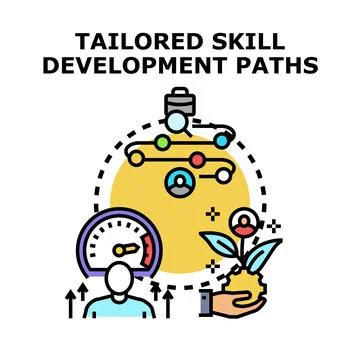 Tailored skill development paths for professional growth Stock Illustration