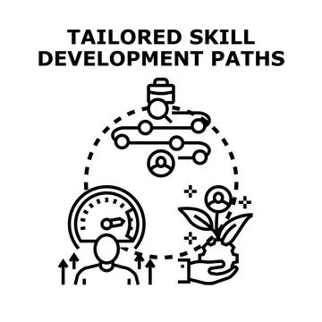 Tailored skill development paths for professional growth Stock Illustration