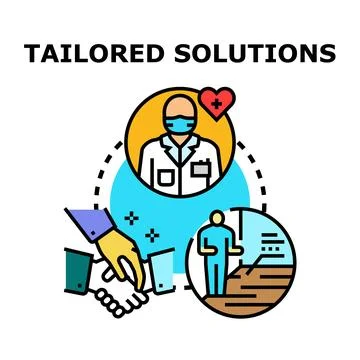 Tailored solutions concept for business and healthcare services Stock Illustration